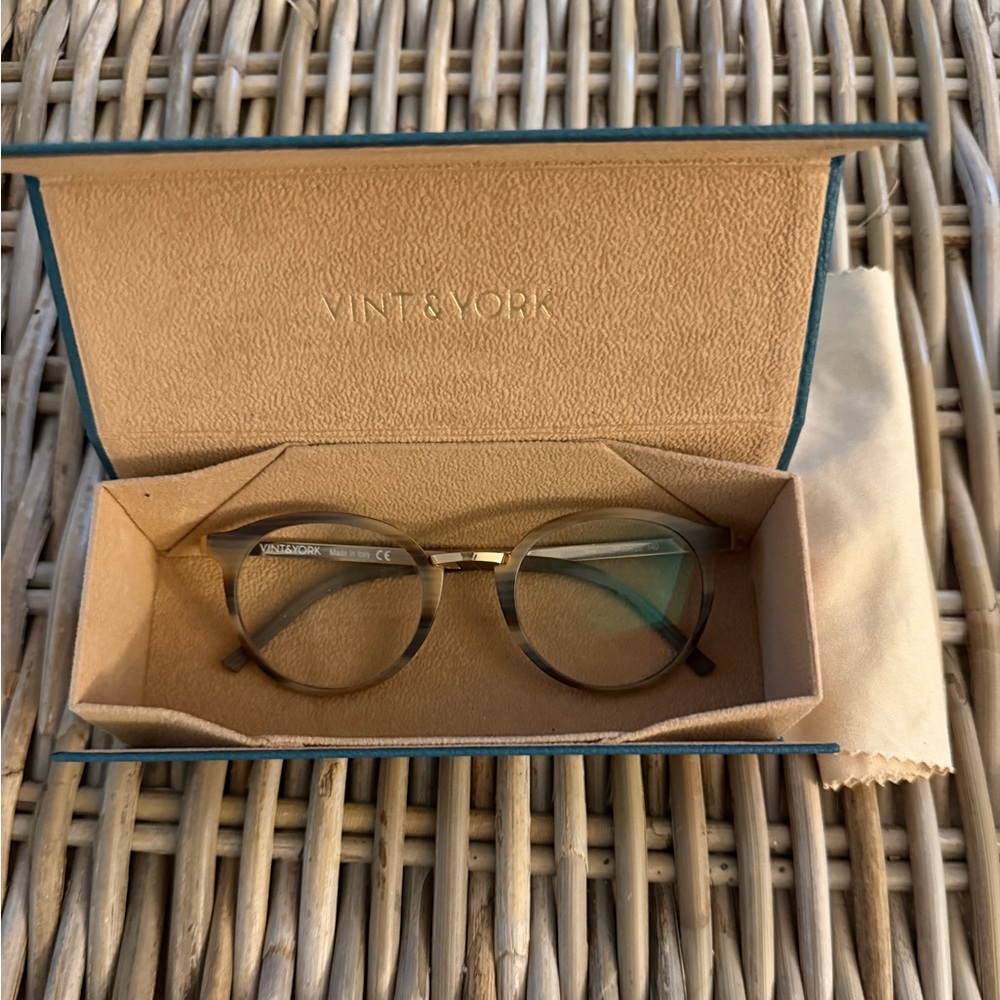 Vint & York Margate Glasses in Havana Gold Tortoise -1.25 readers- Made in Italy